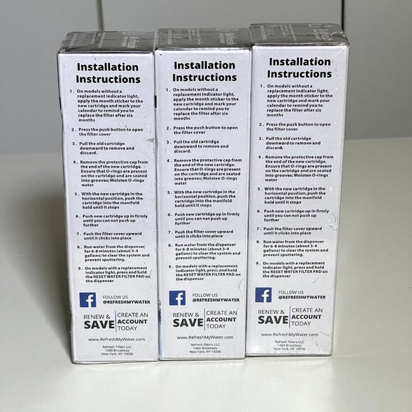 3-PACK Refresh R-9690 Premium Plus LG Kenmore Refrigerator Water Filter, NEW NIB - Picture 4 of 6